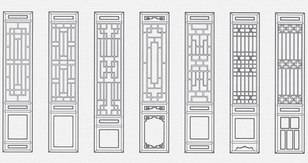 涿鹿常用中式仿古花窗图案隔断设计图